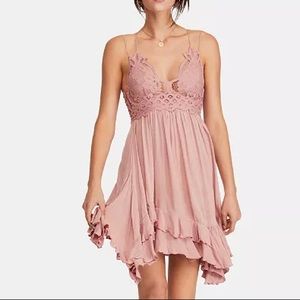 Free People Lace Mini Dress rose